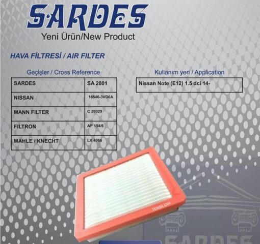 Hava Filtresi Nıssan Note E12 1.5 Dci 14 - 165463VD0A