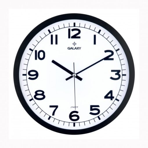 Duvar Saati Siyah Çerçeve Çap:29.5cm Akrilik Boyalı Abs Çerçeve Mineral Cam Sessiz Akar Makine Pvc Kadran Kadran Ölçüsü: 286mm Kadran Baskı Alanı: 175mm - SAAT 216-K