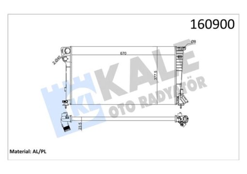 Radyatör Partner-berlıngo-xsara-306 1.9dzl Dw8 98-02 Klimasız Mek 670x377.5x23 2 Sıra Al Pl - 1330.41-1330.E1-1330.23-1331.FG