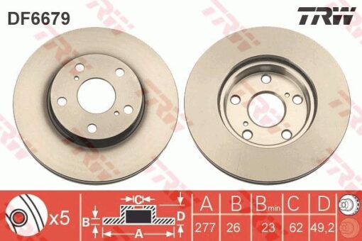 Ön Fren Aynası Aurıs-corolla 1.4d 12 5b 277mm - 4351202330