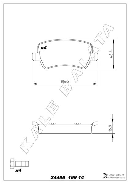 Arka Fren Balatası S-max 09 06 Galaxy Iıı 06 Volvo S60 10 S80 06 V60 -v70 06 Xc60 08 Xc70 06 - 6G912M008FD-30794554-LR027129