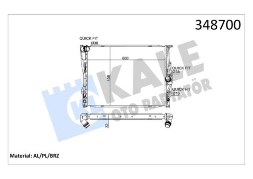 Motor Su Radyatoru Bmw N45 N46 E81 E82 E87 E88 E90 E91 E92 E93 X1 E84 Z4 E89 Manuel Sanzıman - 17117553111
