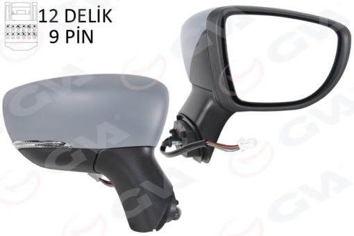 Dış Dikiz Aynası Sağ Elektrikli Isıtmalı Sinyalli Sensörlü Astarlı Konveks Captur 17- - 963010936R