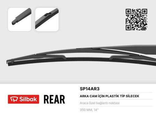 Silecek Süpürgesi Arka Plastık Tıp 350mm C4 Pıcasso-focus Iı-galaxy-colt Iv-p206-p406-kng Iı-lagu