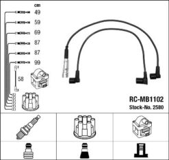Atesleme Kablosu Setı Mercedes M110 W123 S123 C123 W460 W126 R107 - A1101506318