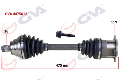 Komple Aks Sol Caddy-golf5-jetta-passat 1.9-2.0 Tdi 03-09 475mm - 1K0407271BF-1K0407271BQ-1K0407271