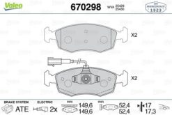 Ön Fren Balatası Fıat 500 10 500 C 12 Punto 09 Punto Evo 09 K:17.1 Mm G:149.3 Mm - 77365729-77365811-77366537-77366538