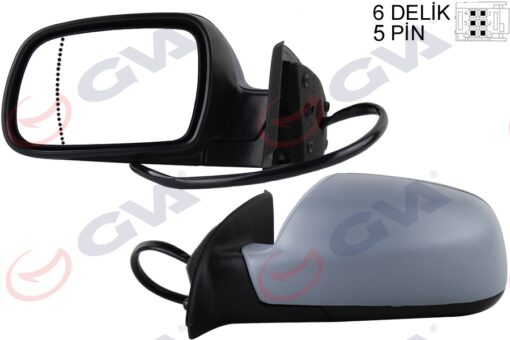 Dış Dikiz Aynası Sol 307 02 Elektrikli Isıtmalı Astarlı Asferik 5 Fiş Vm-207ehpal - 8149.AW-8152.57-8152.75