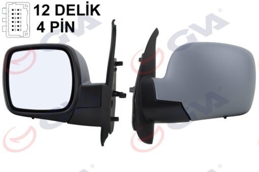 Dış Dikiz Aynası Sol Kangoo 08 Elektrikli Isıtmalı Astarlı Konveks 5 Fiş Vm-6131ehpl - 7701068840-8200495731