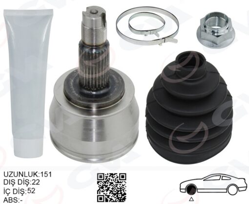 Aks Kafası Palıo Albea 1.6 16v Dıs:22 Ic: 22 Conta Cp:52mm U:151.5mm - 46307122-7078573