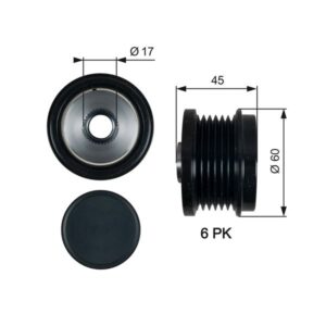 Alternatör Kasnağı 43.5mm Cmax-fıesta Vı-focus Iıı-kuga Iı-transit-connect-courıer 1.5-1.6-2.0tdci - AV6Q10A352AA-31285815