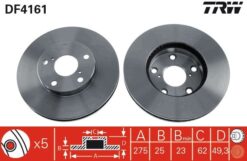 Ön Fren Aynası Rav4 Iı 1.8vvt-2.0 16v 00 2.0vvtı-2.4vvtı-2.0d-4d 01 275x25x5dlxhavalı - 4351242030-4351242031