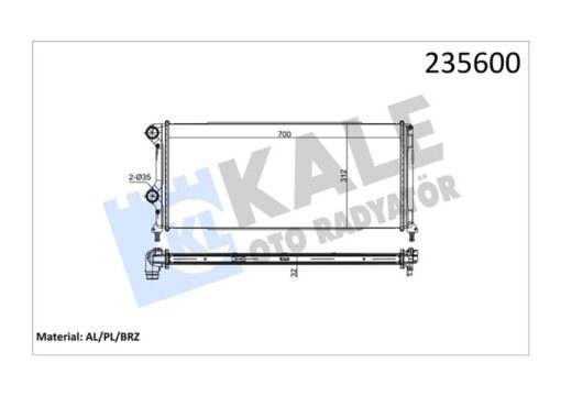 Radyatör Doblo 1.9 Jtd-1.3mtj Mek Ac Klimasız 700x305x38 1 Sıra Alb Sistem -46807378 - 55174187-51779233-51861635