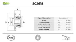 Ön Teker Poryası Rulmanlı Vectra C 1.6 16v-1.9 Cdtı-2.0 Dtı-3.0 Cdtı-sıgnum 1.9 Cdtı Abs Li 5 Bijon - 1603255-1603295-93178661-93186388
