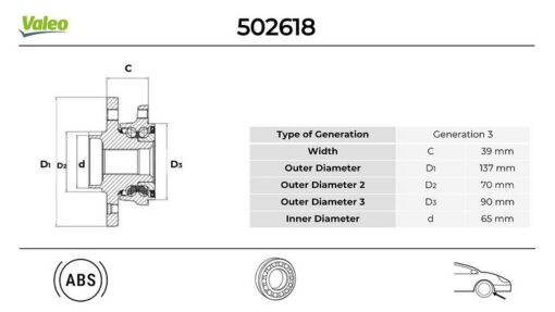 Ön Teker Poryası Rulmanlı Vectra C 1.6 16v-1.9 Cdtı-2.0 Dtı-3.0 Cdtı-sıgnum 1.9 Cdtı Abs Li 5 Bijon - 1603255-1603295-93178661-93186388