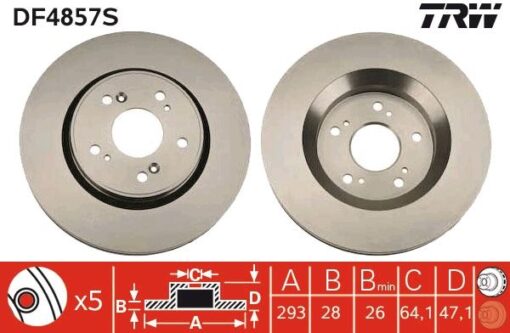 Ön Fren Aynası Adet Honda Cr-v Iıı 2.0ı-2.4ıvtec-2.4-2.2 I-ctdı 06 293x28x5dlxhavalı - 45251SWWG01-45251T1EG00