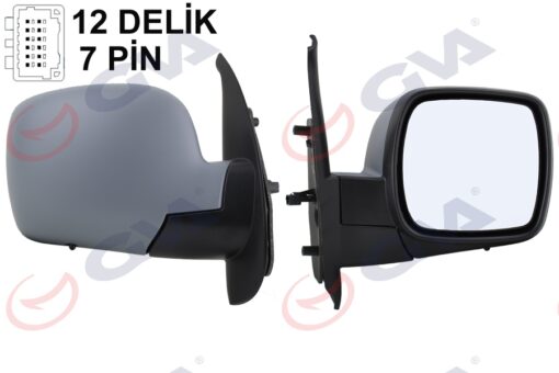 Dış Dikiz Aynası Sağ Kangoo 08 Elektrikli Isıtmalı Astarlı Sensörlü Konveks Vm-6131ehpsr - 7701068836-8200495735