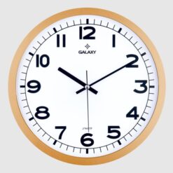 Duvar Saati Altın Sarısı Çerçeve Çap:29.5cm Akrilik Boyalı Abs Çerçeve Mineral Cam Sessiz Akar Makine - SAAT 216-A