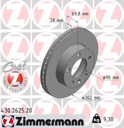 Ön Fren Aynası Renault Master Iıı 10 Master Iv 20 Opel Movano B 10 2.3dci 302x28x5 5 Delik Havalı - 8200688880-93197403