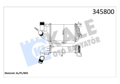 Turbo Radyatörü Intercooler Astra H-zafıra Al/pl/brz 262x181.5x62 - 6302072-6302076-13213402