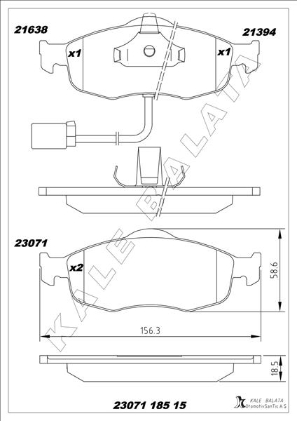 Balata Ön Cougar-mondeo I.ıı-scorpıo I.ıı 85-00 - 8660004682-8671016624-93BB2K021FB