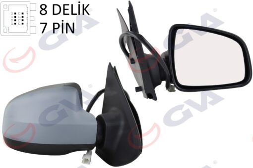 Dış Dikiz Aynası Sağ Logan Sandero-mcv 12 Elektrikli Isıtmalı Astarlı Sensörlü Konveks 7 Fiş Vm-6804ehpsr - 963014492R-963011787R