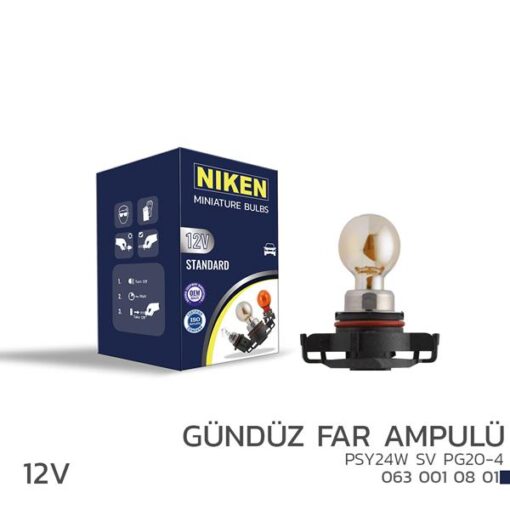 Nıken 12v Psy24w Gündüz Far Ampulü Pg20-4 10l - UNIVERSAL