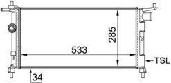 Radyatör Corsa B-tıgra-combo 1.2-1.4-1.4 16v Klimasız Mek 530x285x34 - 1300149-90410047-90410048