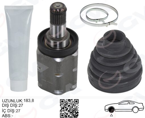 Aks Kafası İç Ön Sol Bmw X5 E53 00 Sanzıman Tarafı Uzunluk- 183.8mm - 31607565313