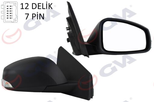 Dış Dikiz Aynası Sağ Megane-fluence 08 Elektrikli Isıtmalı Sinyalli Konveks 7 Fiş Vm-6138ehr - 963010191R-963012395R