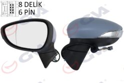 Dış Dikiz Aynası Sol Fıesta 08 Elektrikli Isıtmalı Sinyalli Astarlı Asferik 6 Fiş Vm-6313ehpal - 8A6117683FJ5YYW-1753824
