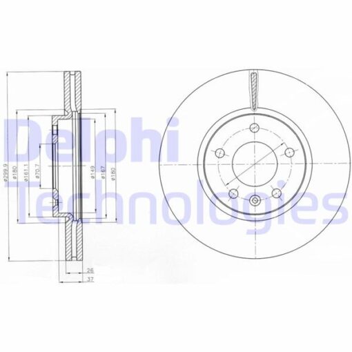 Ön Fren Aynası Insıgnıa B 16 Inç 18 Astra J 09 Zafıra C 11 Cruze 09 300x26x5dlxhavalı 13502051 - 569076-569070-13502052-95527031