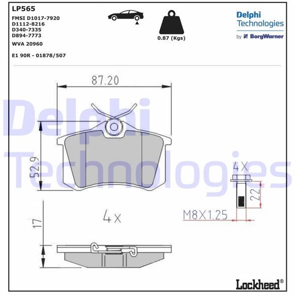 Arka Balata Fluence-megane Iı-ııı-p207-p308-p307-partner-berlıngo-c2-c3-c4-crossland- Bora-passat 97 Golf Iv-v-polo 87x52.9x17 - 1J0698451P-440605713R-1623180580