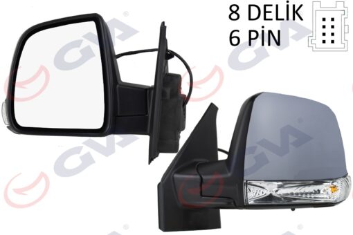 Dış Dikiz Aynası Sol Doblo 11 Elektrikli Sinyalli Astarlı Tek Camlı Konveks 6 Fiş Vm-668ehpl - 735528051