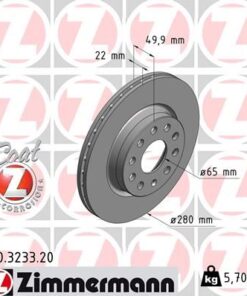 Ön Fren Aynası Golf V-vı-jetta Iıı-ıv-caddy Iıı-a3 03 Leon 05 Toledo-octavıa 04 280x22x9dlxhavalı 986479098-df4294 - 1K0615301S-1K0615301AC-1K0615301AK