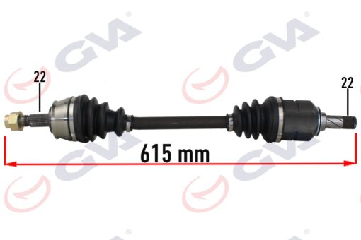 Komple Aks Sol Opel Corsa D 1.0-1.2-1.4 07-14 -corsa E 15 -adam 13 615mm - 374789-374633-26119530-13149830