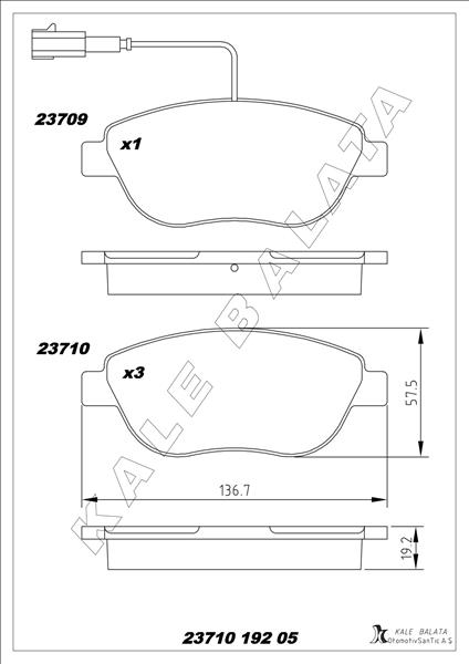 Ön Fren Balatası Opel Combo D 12 Punto Evo 1.3-1.4-1.6d Mtj 09 500-500c 1.3dmj 10 Grande Punto 1.6dmtj 09 - 95518218-77365468-71770012-77366530