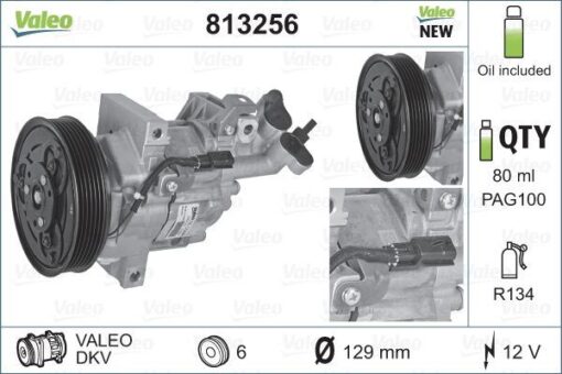 Klima Kompresörü Megane Iıı 08 Fluence 10 Sandero Iı 12 Logan Iı 12 Lodgy 12 Duster 10 1.5dci 1.6 16v K4m 12v 6 Kanal 125mm Pag46 Yağ 160ml - 8201025121-926009154R-926001686R