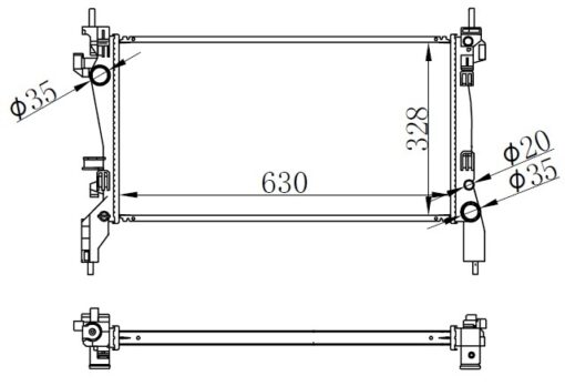 Radyatör Mekanik Fıorıno 1.3 Mtj 08 625x359x34 - 51780659-51790636
