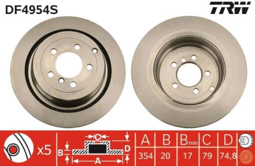 Fren Dıskı Arka Range Rover 3 Vogue L322 02 12 - LR031844-SDB500202-LR017804