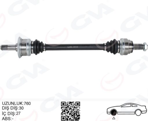 Komple Aks Arka Sol Bmw N20 F10 F12 F13 F06 760mm Diş 30 Diferansiyel Diş 27 - 33207630183-33207581027-33207581029