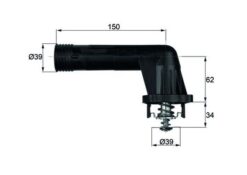 Termostat 95 C Bmw E34 E36 M43 - 11531739755