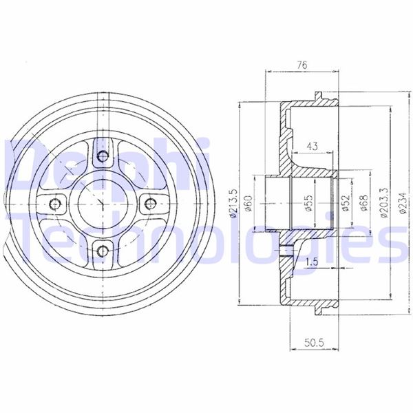 Fren Kampanası Arka Renault Kangoo 97 - 203.3 / 50.5 Mm - 7700304984-4320000QAG