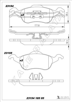 Ön Fren Balata Ford Focus 1.4l 1.6l 1.8l 2.0l 98-04 - TAMT2K021FCS-1075558-98AB2K021AG