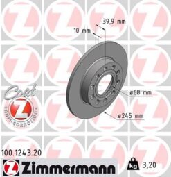 Arka Fren Aynası Audı A4 8e2.b6 11/00 A4 Avant 8e5.b6 09/01 Seat Exeo 09 245x9.9x10dl 986478986-df4186 - 8E0615601B-8E0615601P