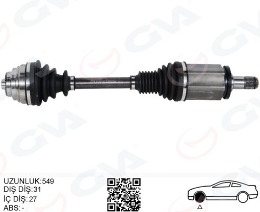 Komple Aks Ön Sol Bmw F20 F22 F30 F32 F33 F34 F36 Xdrıve 549mm - 31607597693