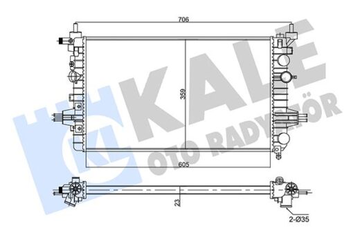 Su Radyatörü Opel Astra H 04 Zafıra 05 1.6 1.8 Mt Ac Nac Mekanik 605x359x23 - 13170110-1300266-13145211