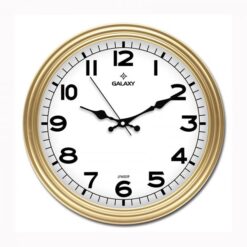 Duvar Saati Altın Sarısı Çerçeve Çap:30cm Akrilik Boyalı Abs Çerçeve Mineral Cam Sessiz Akar Makine Pvc Kadran Kadran Ölçüsü: 286mm - SAAT 200-A