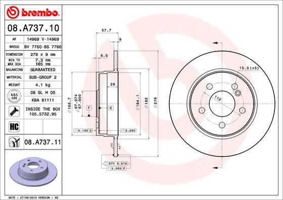 Fren Dıskı Arka Mercedes C-class W204 S204 C204 - A2044230512