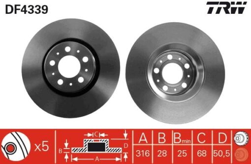 On Fren Dısk Ayna Volvo S60 I 2.0 T -2.4 00 10 V70 Iı 2.4 05 08 Xc90 I D3 / D5 09 14 - 30636074-30736406-31423325-30636074
